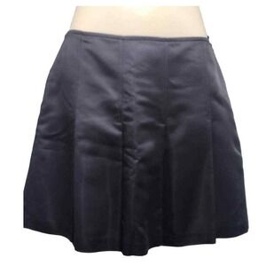 Kulson Italy Pleated Satin Fully Lined Mini Skirt, Black, Italian Size 40 (4)